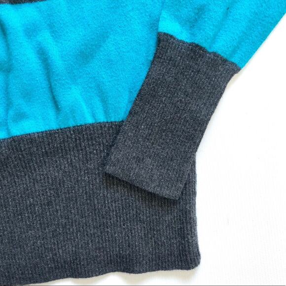 PAC Sun Chunky Stripe V-neck Knit Pullover Sweater - Picture 10 of 13